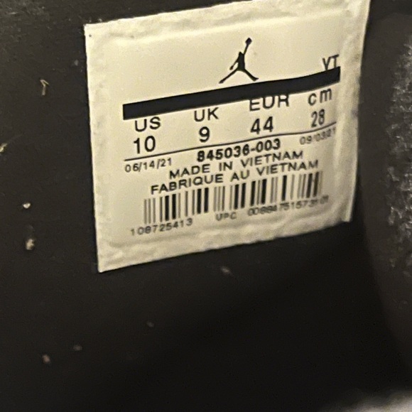 Air Jordan 5 Retro Black Metallic 2016 845035-003 size M11 - Picture 6 of 6